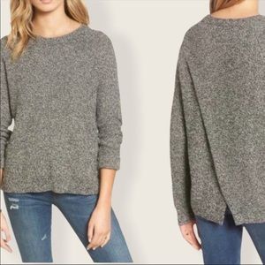 Madewell Province Cross Back Knit Pullover Sweater Black & White Size Large